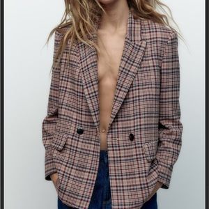 Zara oversized plaid blazer